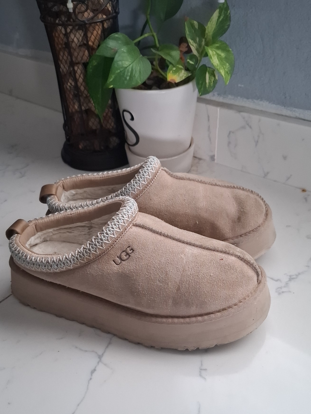 UGG Women's Beige Tasman Slip-On Slipper